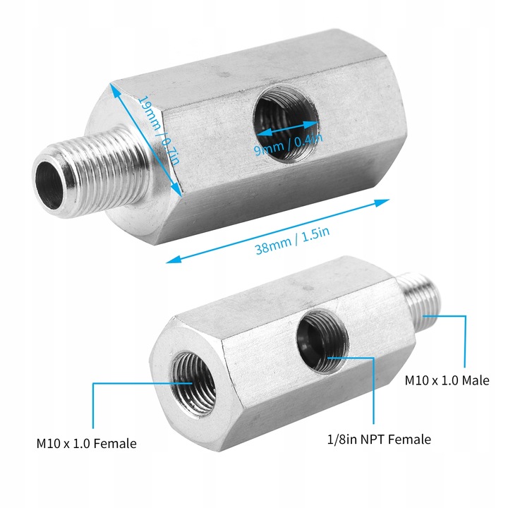 ADAPTADOR SENSOR DE PRESIÓN ACEITES M10 - 1/8NPT 