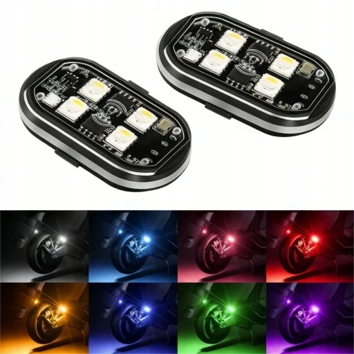 PHARE LED STROBOSCOPIQUE SANS FIL 4 PIÈCES AVEC TÉLÉCOMMANDE USB 8 COULEURS