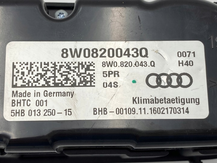 PANNEAU COMMANDE CLIMATISATION CONDUIT D'AIR AVANT AUDI A4 A5 Q5 S4 S5 8W0820043Q