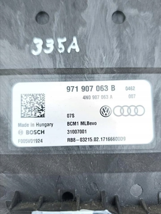 CONTRÔLEUR CHÂSSIS BCM FEM SAM FUSIBLE PORSCHE PANAMERA 2017 971907063B