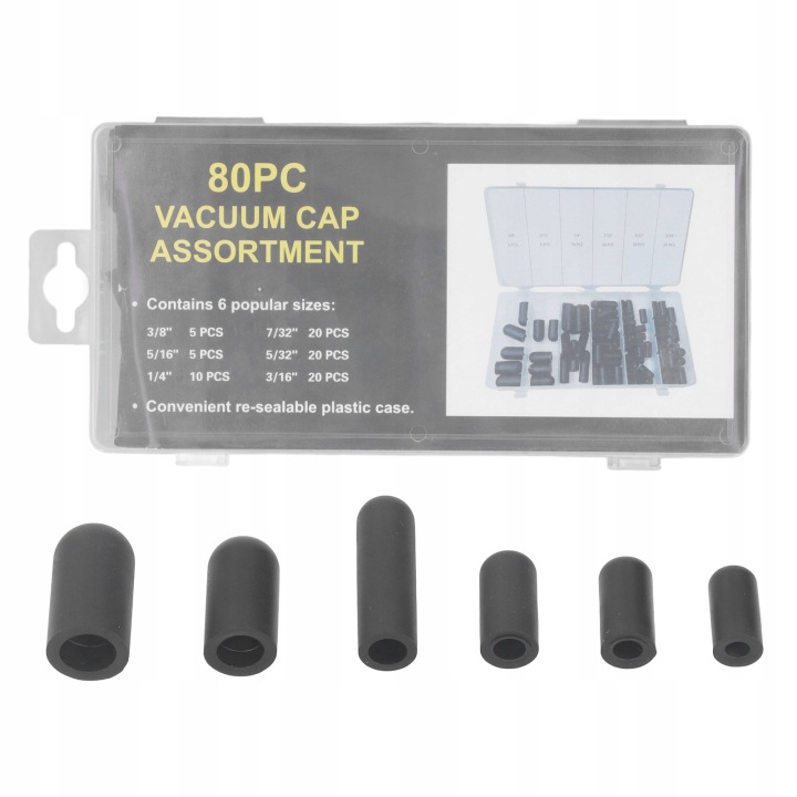 PROTECTION WEZA PROZNIOWEGO TUYAU SILICONE BOUCHONS 5/32'-3/8' 80 PCS