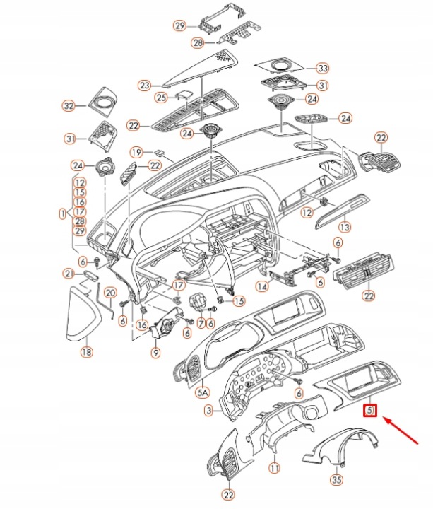 AUDI A4 B8 PANNEAU WSKAZNIKOW CENTRALE MOULURE WYKONCZENIOWA LHD 8K1857186HR66
