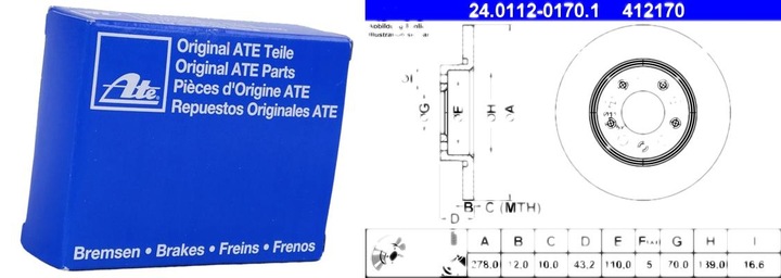 DISCO HAMULC. ALFA ROMEO 159 05- PARTE TRASERA (278X12MM) 