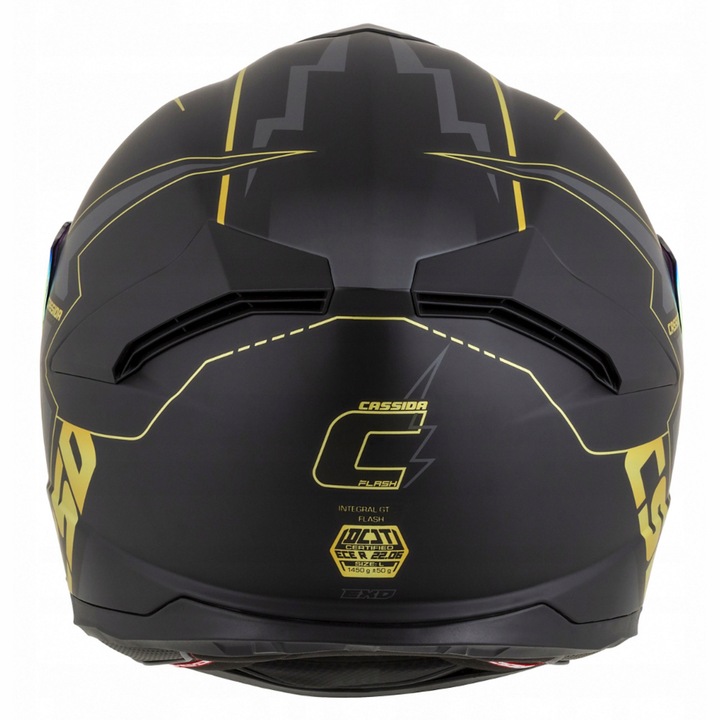 CASSIDA CASCO PARA MOTOCICLETA CON FIBRAS GT2 +GOLD VENTANAS 