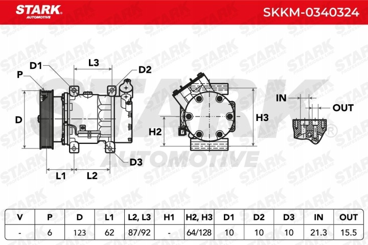 COMPRESSEUR DE CLIMATISATION STARK SKKM-0340324 CONVIENT VERS MERCEDES-BENZ