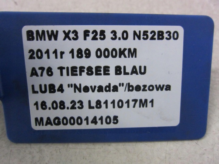 BMW X3 F25 N52 2.8 BOÎTE AUTOMATIQUE 8617278