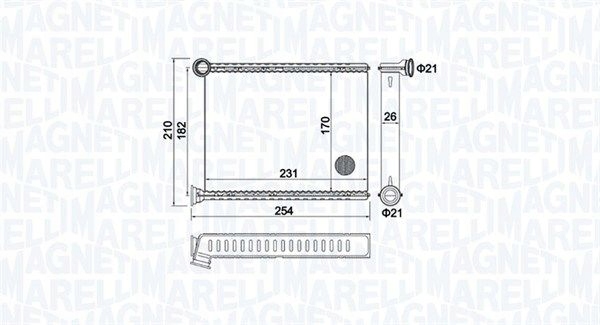MAGNETI MARELLI 350218473000 ÉCHANGEUR DE CHALEUR CHAUFFAGE INTÉRIEUR