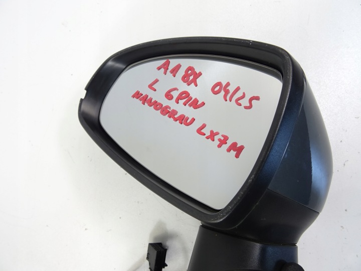 AUDI A1 8X LIFT RÉTROVISEUR GAUCHE 6 GOUPILLE LX7N NANO GRAU ÉLECTRIQUE COMPLET
