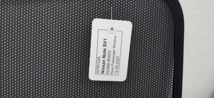 NISSAN NOTE SV1 CAPUCHONS ANTI-SOLAIRE RIDEAUX PORTES KE966-9U003