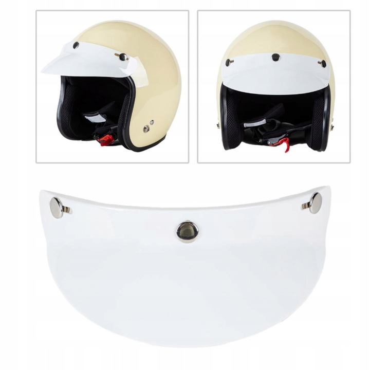 VINTAGE SNAP CASQUE MOTOCYCLETTE VISOR PEAK UV SUNSHIELD PROTECTOR WHITE2