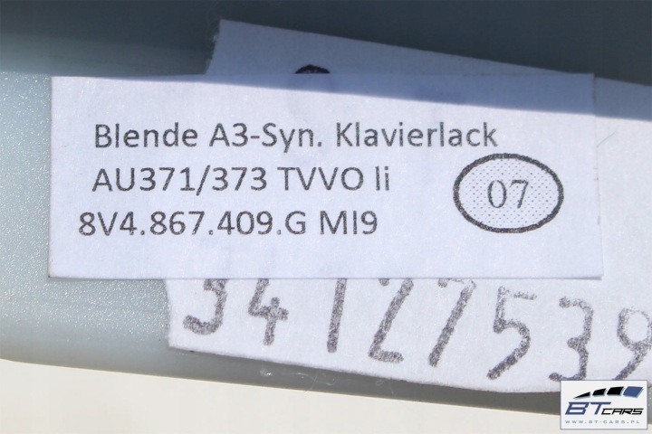 AUDI A3 SPORTBACK BAGUETTES DÉCORATIF DÉCORS ANGLAIS 8V 8V2853192G 8V2853190G 8V2
