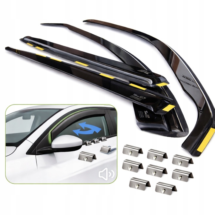 PARE-SOLEIL CAPUCHONS VITRE HEKO MITSUBISHI GALANT E50 4D 1993-1997 4 PIÈCES