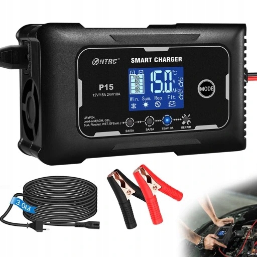 P15 CHARGEUR VERS BATTERIE AUTOMATIQUE SMART 12/24V CHARGEUR 15A