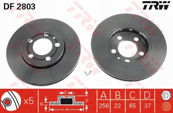 DISCOS I ZAPATAS PARTE DELANTERA TRW SKODA OCTAVIA I 1.8 T 4 