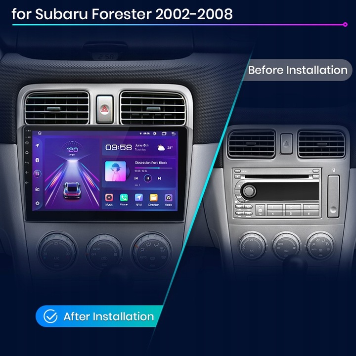 RADIO PARA SUBARU FORESTER SG 2002 - 2008 1 GAS-GASOLINA 32 GAS-GASOLINA ANDROID WIFI 