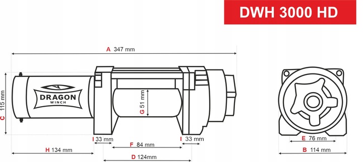 WYCIAGARKA PARA QUADOW I ATV DRAGON WINCH DWH3000HD 