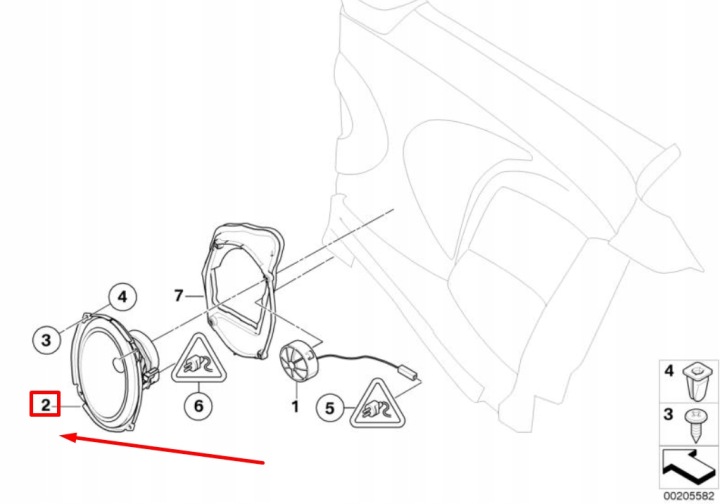 MINI CABRIO R57 ARRIÈRE HAUT-PARLEUR DE GRAVES HARMAN KARDON 65139194843