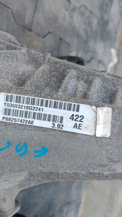 DODGE RAM IV 09- PONT DIFFÉRENTIEL AVANT 3.92 P68257422AE USA