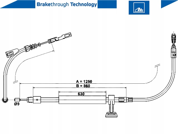 CÂBLE FREIN ATE 24.3727-0483.2 MERCEDES C2 ATE 24.3727-0483.2 CIEGLO,