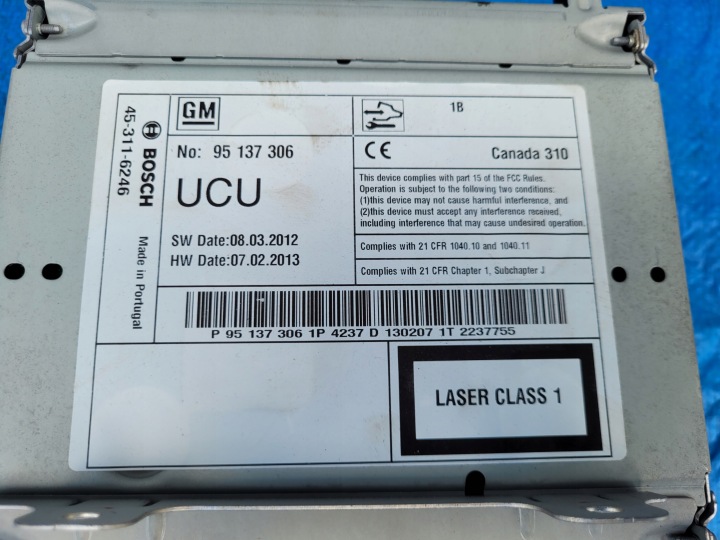OPEL-CZESCI MOKKA RADIO NAVIGATION NAVI600 NAVI 600 95137306 UCU CODES