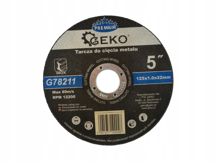 DISCOS TNACE PARA METALU 125 X 1,0 X 22 MM 10SZT. | G78211 