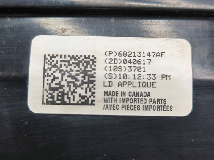 DODGE CHARGER 2017 PHARES ARRIÈRE COUVERCLES DE COFFRE COUVERCLES DE COFFRE