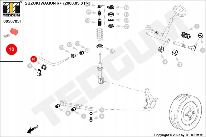 TEDGUM 00507051 SUSPENSION STABILISATEUR