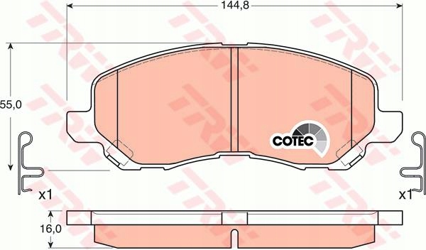 ZAPATAS DE FRENADO PARTE DELANTERA MITSUBISHI GALANT 00-/LANCER 08-/ASX 10-/4008 12- 