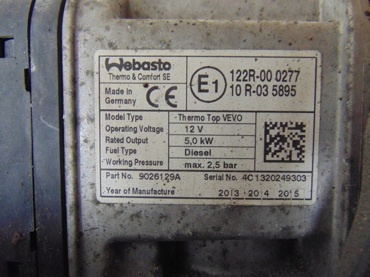 POÊLE WEBASTO THERMO TOIT OUVRANT VEVO VW PASSAT B7 3AA815005D