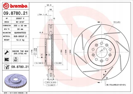 DISCO DE FRENADO PARTE DELANTERA BREMBO 