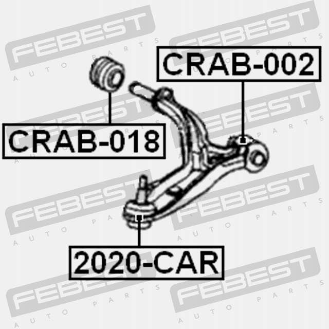 ВТУЛКА ПЕРЕДНЬОГО ПРАВОГО ВАЛЕЖА FEBEST CRAB-018