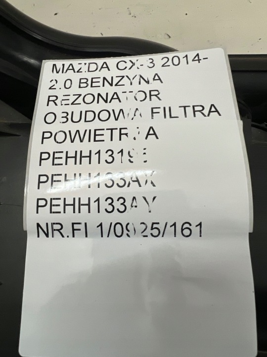 MAZDA CX-3 2014- 2.0 B RÉSONATEUR CONDUIT D'AIR AIR CHÂSSIS FILTRE AIR