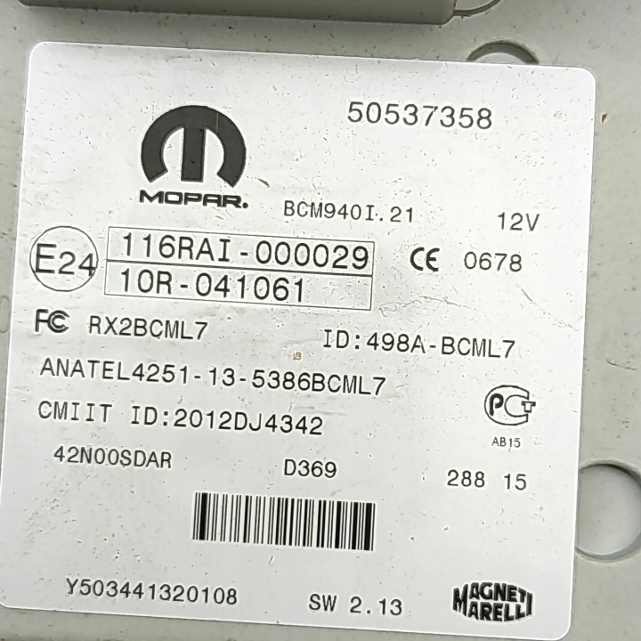 MODULE CONFORT ALFA ROMEO GIULIETTA (940_) 50537358 33095908 1.6L 88KW 2016