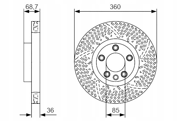 BOSCH DISCOS DE FRENADO 2 PIEZAS PARTE DELANTERA PORSCHE CAYENNE VW TOUAREG 