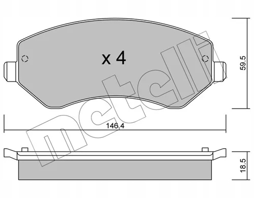 METELLI PADS BRAKE FRONT CHRYSLER VOYAGER IV 2.4-3.8 2000-2008 photo 2 - milautoparts-fr.ukrlive.com