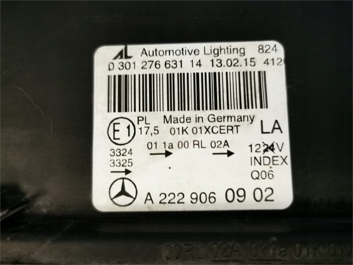 MERCEDES S-KLASA W222 PHARE GAUCHE AVANT LED ILS COMPLÈTE A2229060902 UK