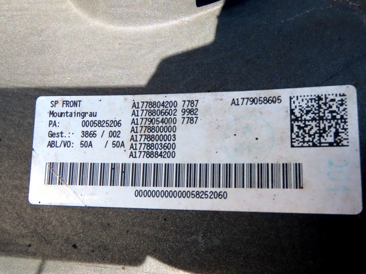 PARE-CHOCS AVANT AVANT MERCEDES A CLASSE W177 A177