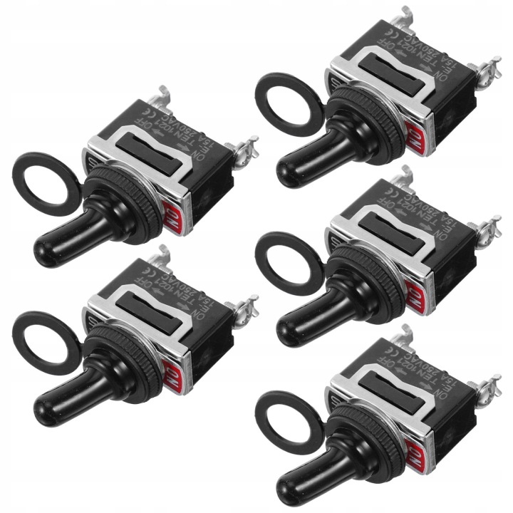 5PCS AUTOMOTIVE MARINE WATERPROOF TOGGLE SWITCH WITH ROCKER BUTTON