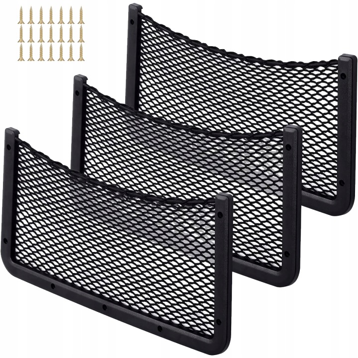 3 PCS POCHE VERS COUVERCLES DE COFFRE ORGANISEUR AUTOMOBILE GRILLE VOITURES 41.5*21.5