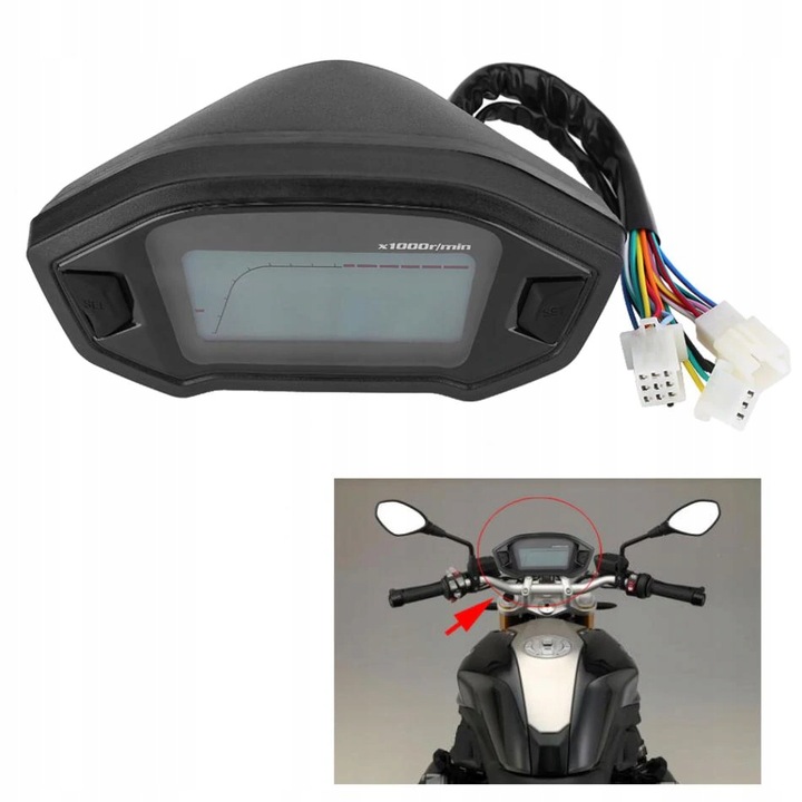 UNIVERSALUS SKAITIKLIS SKAITMENINIS MOTOCIKLAS QUAD LCD nuotrauka 4