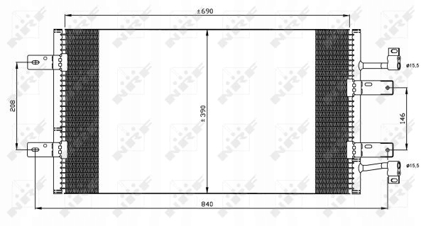 35900 RADUADOR DE ACONDICIONADOR RENAULT TRAFIC 01-, OPEL VIVARO 01- / 690 X 380 X 1 