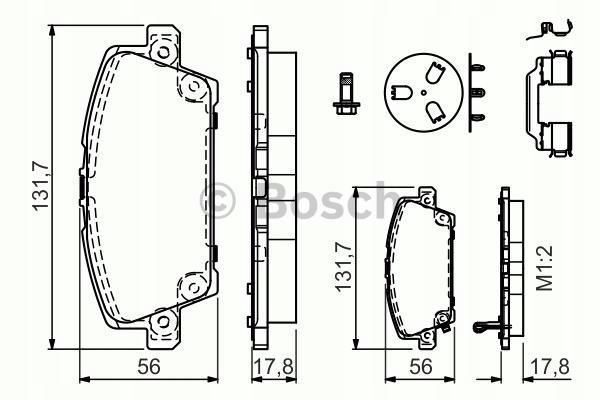 PLAQUETTES FREIN ACCESSOIRES VERS MONTAGE BOSCH 0 986 494 611 KIT PLAQUETTES