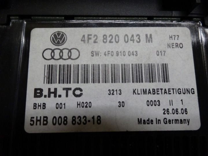 AUDI A6 C6 06R PANNEAU CLIMATISATION 4F2820043M 5HB008833-18