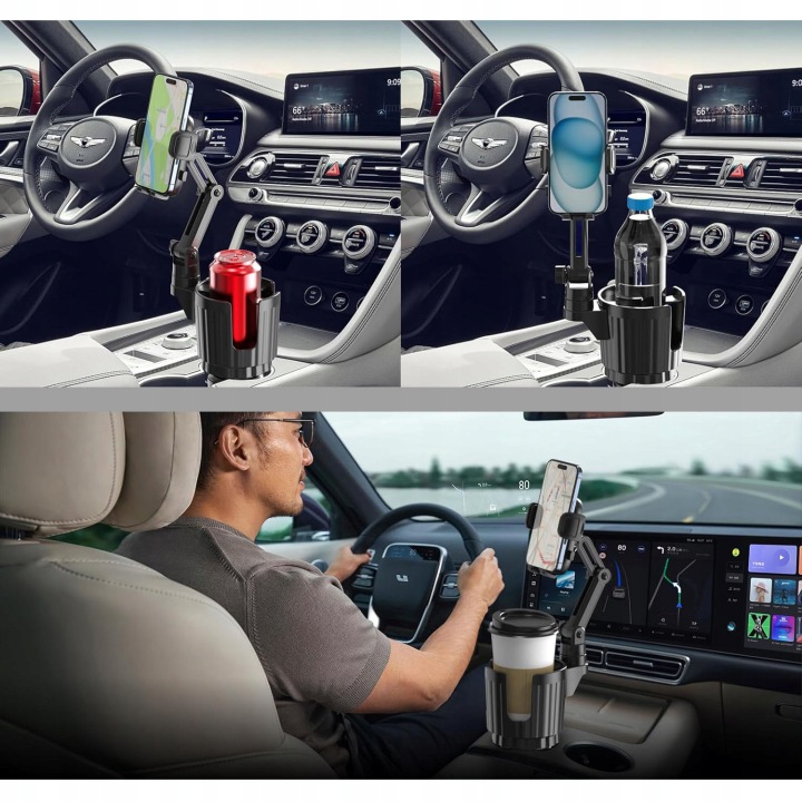 POIGNÉE AUTOMOBILE SUR BOISSONS BUTELKI GODET TÉLÉPHONE KOMORKOWY, TOURNANT 360°