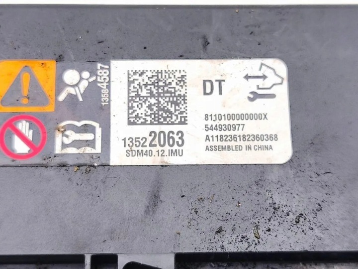 MODULE AIRBAG OPEL MOKKA MOKKA X 13522063 1.4L GASOLINE 103KW 2018