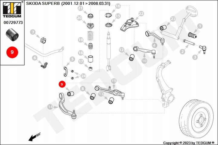 MANCHON DOUILLE BRAS DE SUSPENSION TEDGUM 00729773