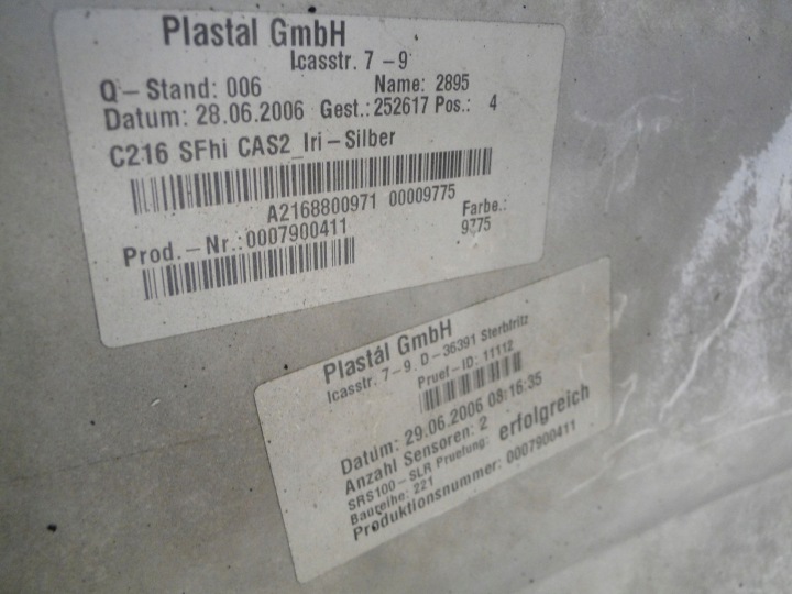 MERCEDES CL 216 W216 PARE-CHOCS ARRIÈRE A2168800971 SANS PTS USA 775