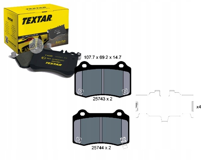 ZAPATAS DE FRENADO TESLA PARTE TRASERA MODELO S 12- TEXTAR 