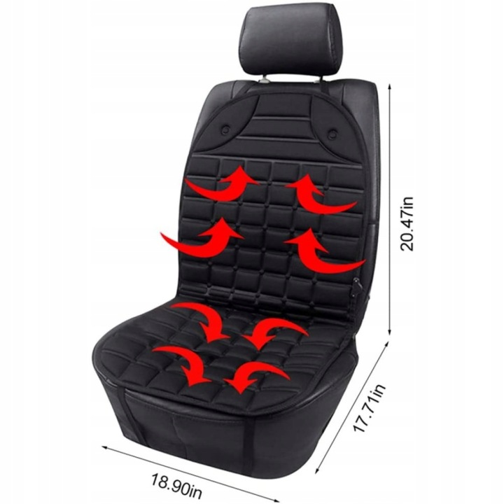 TAPIS CHAUFFANTE CHAUFFÉ SIÈGES VOITURE RÉGLAGE LONGUEUR CÂBLES 116CM NOIR
