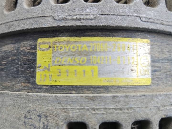 TEST ALTERNATEUR TOYOTA RAV4 IV 104211-8112 27060-26041 2.0 D4D